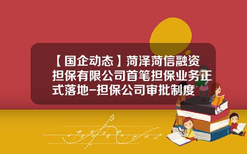 【国企动态】菏泽菏信融资担保有限公司首笔担保业务正式落地-担保公司审批制度