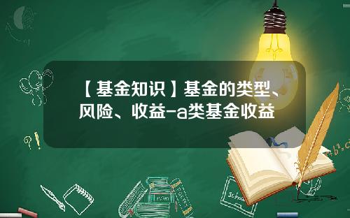 【基金知识】基金的类型、风险、收益-a类基金收益