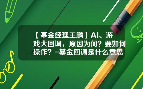 【基金经理王鹏】AI、游戏大回调，原因为何？要如何操作？-基金回调是什么意思