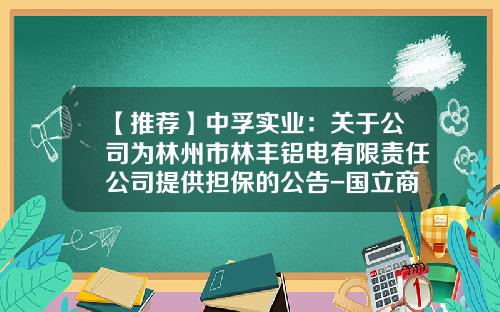 【推荐】中孚实业：关于公司为林州市林丰铝电有限责任公司提供担保的公告-国立商业保理有限公司