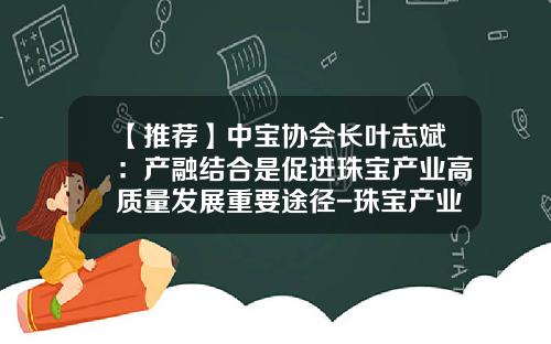 【推荐】中宝协会长叶志斌：产融结合是促进珠宝产业高质量发展重要途径-珠宝产业基金