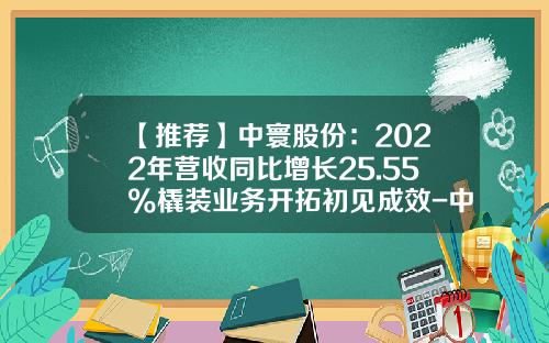 【推荐】中寰股份：2022年营收同比增长25.55%橇装业务开拓初见成效-中塔天然气管道有限公司