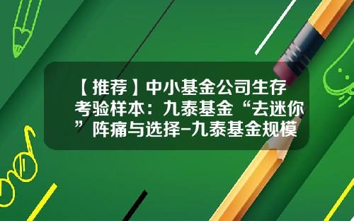 【推荐】中小基金公司生存考验样本：九泰基金“去迷你”阵痛与选择-九泰基金规模