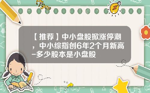 【推荐】中小盘股掀涨停潮，中小综指创6年2个月新高-多少股本是小盘股