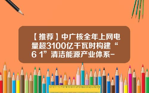 【推荐】中广核全年上网电量超3100亿千瓦时构建“6+1”清洁能源产业体系-中广核5级和6级差多少钱