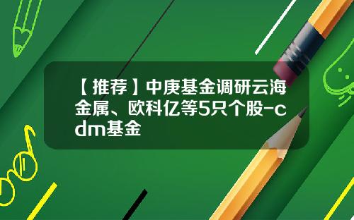 【推荐】中庚基金调研云海金属、欧科亿等5只个股-cdm基金