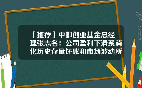 【推荐】中邮创业基金总经理张志名：公司盈利下滑系消化历史存量坏账和市场波动所致-中邮基金总经理