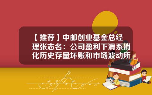 【推荐】中邮创业基金总经理张志名：公司盈利下滑系消化历史存量坏账和市场波动所致-中邮基金管理公司