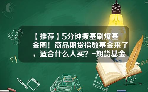 【推荐】5分钟撩基刷爆基金圈！商品期货指数基金来了，适合什么人买？-期货基金产品