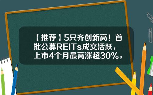 【推荐】5只齐创新高！首批公募REITs成交活跃，上市4个月最高涨超30%，还有3只新品在路上-天星基金