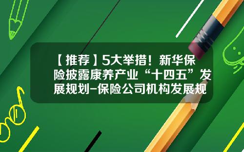【推荐】5大举措！新华保险披露康养产业“十四五”发展规划-保险公司机构发展规划