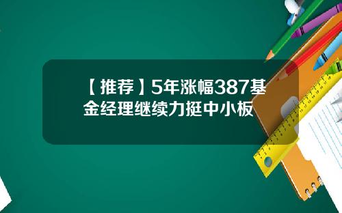 【推荐】5年涨幅387基金经理继续力挺中小板