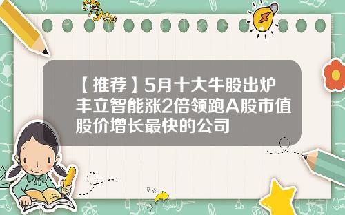 【推荐】5月十大牛股出炉丰立智能涨2倍领跑A股市值股价增长最快的公司