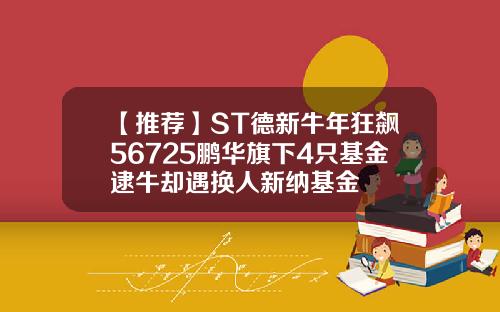 【推荐】ST德新牛年狂飙56725鹏华旗下4只基金逮牛却遇换人新纳基金