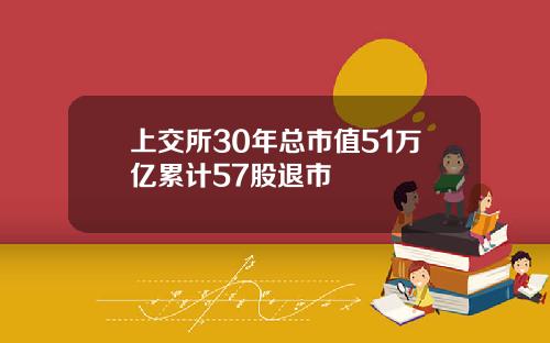 上交所30年总市值51万亿累计57股退市