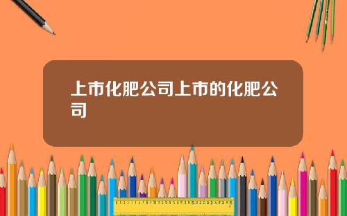 上市化肥公司上市的化肥公司
