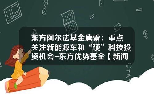 东方阿尔法基金唐雷：重点关注新能源车和“硬”科技投资机会-东方优势基金【新闻】