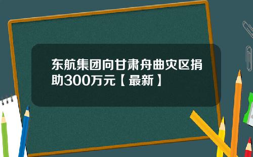 东航集团向甘肃舟曲灾区捐助300万元【最新】
