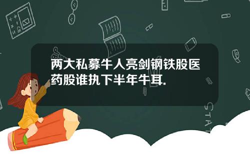 两大私募牛人亮剑钢铁股医药股谁执下半年牛耳.