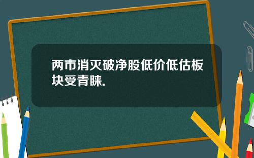 两市消灭破净股低价低估板块受青睐.