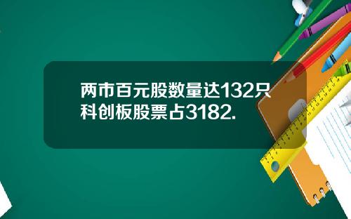两市百元股数量达132只科创板股票占3182.