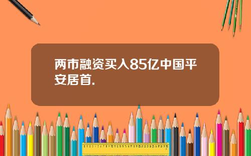 两市融资买入85亿中国平安居首.