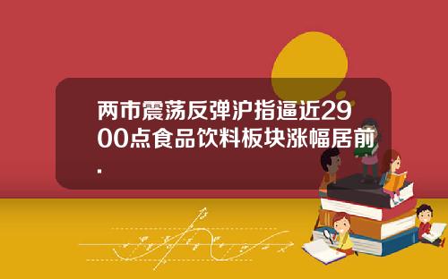 两市震荡反弹沪指逼近2900点食品饮料板块涨幅居前.