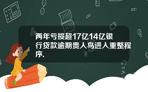 两年亏损超17亿14亿银行贷款逾期贵人鸟进入重整程序.