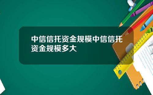 中信信托资金规模中信信托资金规模多大