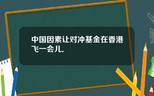 中国因素让对冲基金在香港飞一会儿.