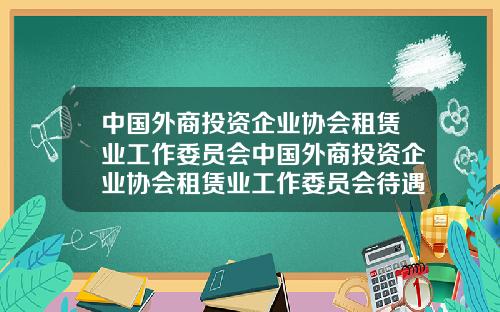 中国外商投资企业协会租赁业工作委员会中国外商投资企业协会租赁业工作委员会待遇.