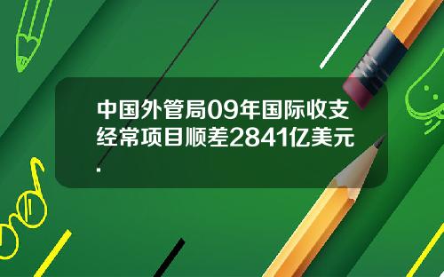 中国外管局09年国际收支经常项目顺差2841亿美元.