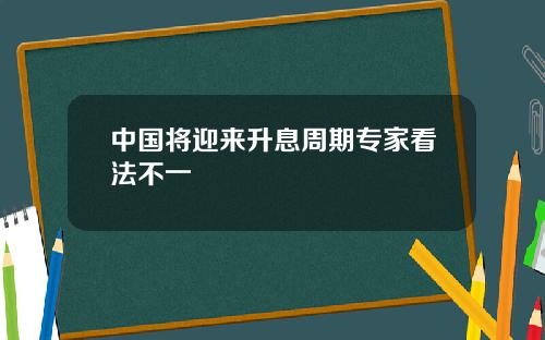 中国将迎来升息周期专家看法不一