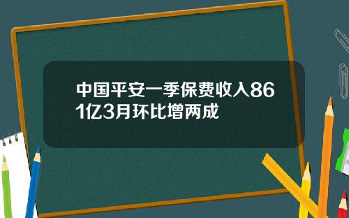 中国平安一季保费收入861亿3月环比增两成