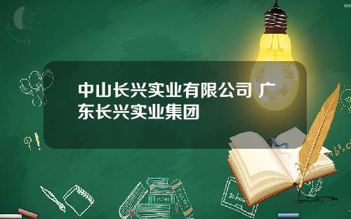 中山长兴实业有限公司 广东长兴实业集团