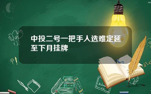 中投二号一把手人选难定延至下月挂牌