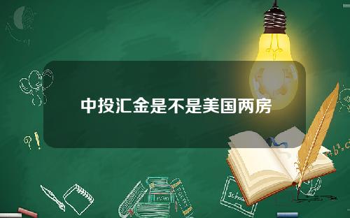 中投汇金是不是美国两房