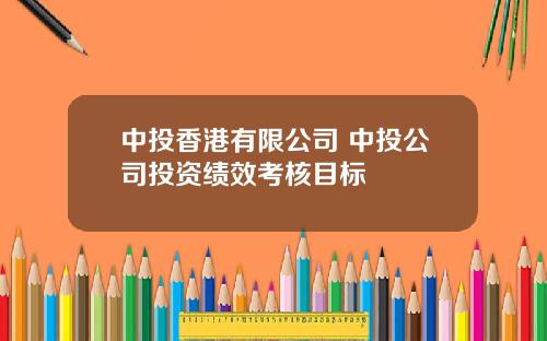 中投香港有限公司 中投公司投资绩效考核目标