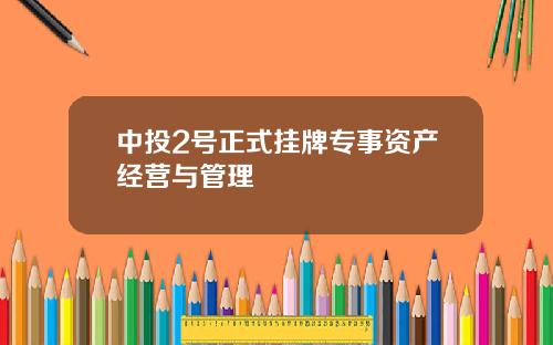 中投2号正式挂牌专事资产经营与管理