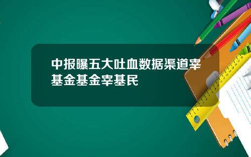 中报曝五大吐血数据渠道宰基金基金宰基民