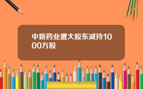 中新药业遭大股东减持1000万股
