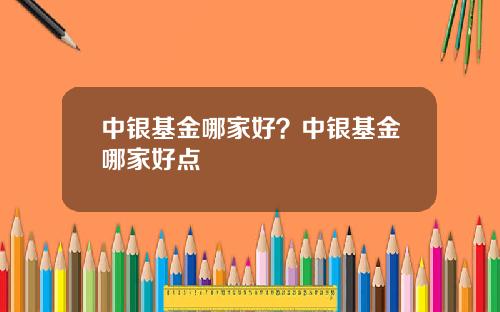 中银基金哪家好？中银基金哪家好点