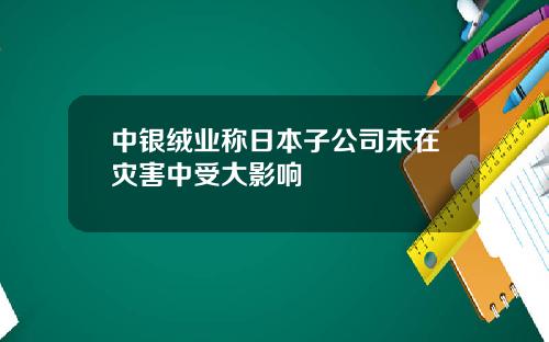 中银绒业称日本子公司未在灾害中受大影响
