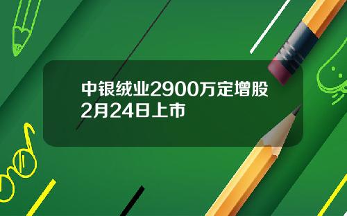 中银绒业2900万定增股2月24日上市