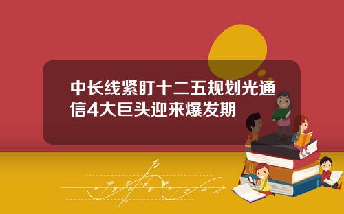 中长线紧盯十二五规划光通信4大巨头迎来爆发期