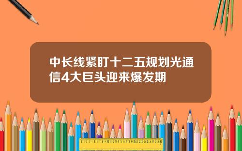 中长线紧盯十二五规划光通信4大巨头迎来爆发期