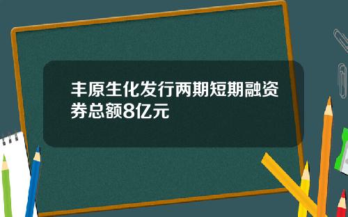 丰原生化发行两期短期融资券总额8亿元