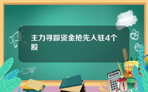 主力寻踪资金抢先入驻4个股