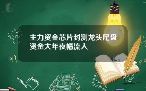 主力资金芯片封测龙头尾盘资金大年夜幅流入