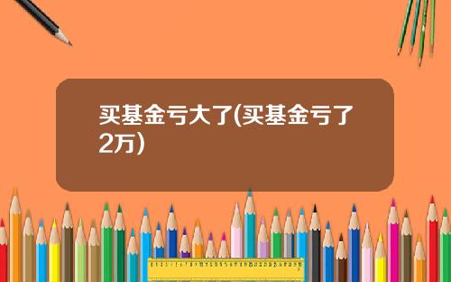 买基金亏大了(买基金亏了2万)
